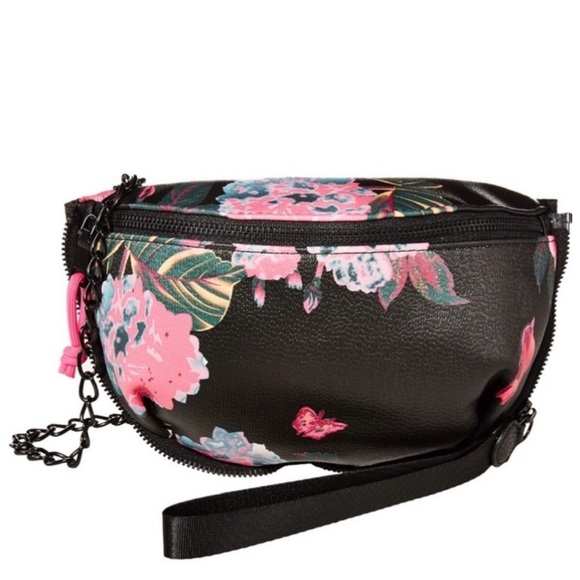 STEVE MADDEN 2Pc Large Backpack Set NWT PINK Black BLiLy Playful Floral - Picture 6 of 8